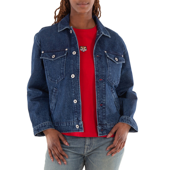 Kenzo Boke Flower Long Sleeve Denim Jacket, Size Small