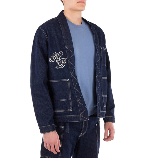 Kenzo Embroidered Kimono Denim Jacket, Size Large FE65DV1426A1.DM
