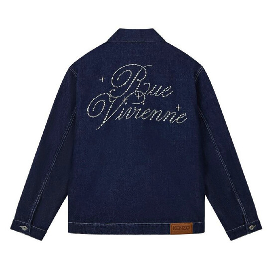 Kenzo Embroidered Kimono Denim Jacket, Size Large FE65DV1426A1.DM