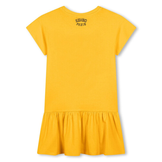 Kenzo Girls Wicker Gold Tiger Logo Print Dress, Size 8Y K60682-56A