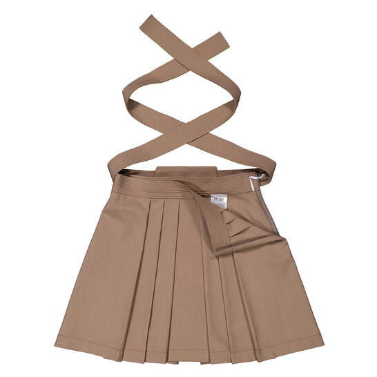   レディースM size Kenzo Ladies Dark Beige Wool Pleated Virgin-Wool Miniskirt, Brand