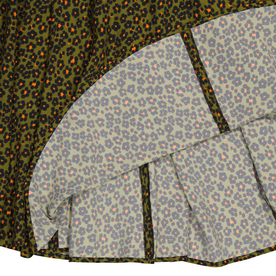 Kenzo Ladies Khaki Ditsy Floral Print Midi Skirt, Brand Size