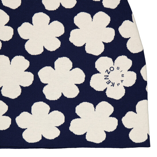 Kenzo Ladies Midnight Blue Jacquard Poppy Skirt, Size Medium