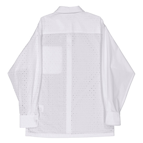 Kenzo Ladies Off White Broderie Anglaise Long-Sleeve Cotton