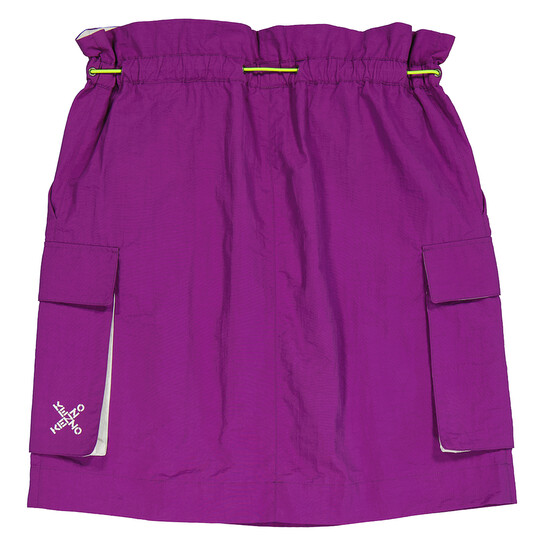 Kenzo Ladies Purple Drawstring-waist Nylon Utility Skirt
