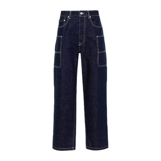 Kenzo Logo-Patch Wide Leg Denim Pants, Waist Size 28