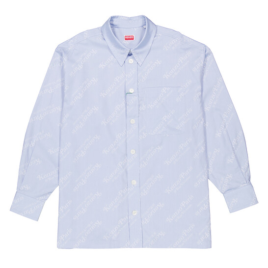 Kenzo Long Sleeve Logo Embroidered Overshirt, Size Medium