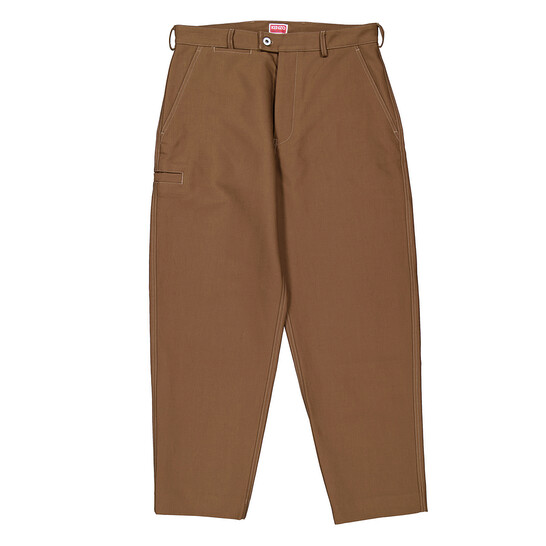 Kenzo Straight-Leg Cotton Pants, Brand Size 38 (US Size 28