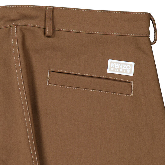 Kenzo Straight-Leg Cotton Pants, Brand Size 38 (US Size 28