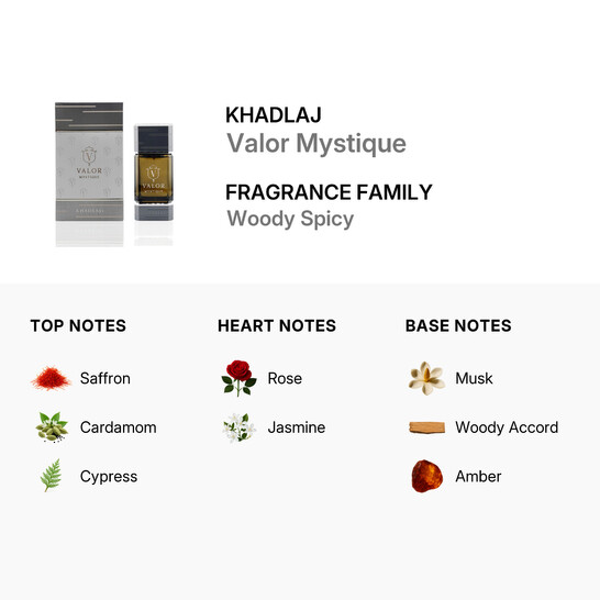 Khadlaj Men's Valor Mystique EDP Spray 3.4 oz Fragrances