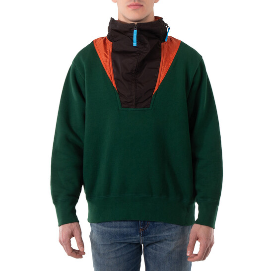 Kolor Beacon Men's Green Half Zip Pullover Sweatshirt, Brand
