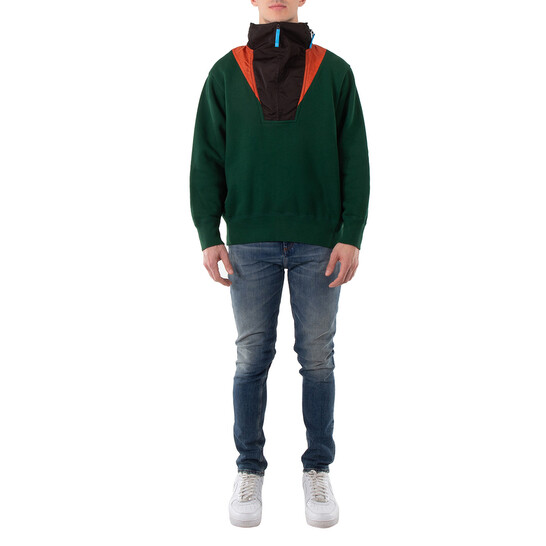 Kolor Beacon Men's Green Half Zip Pullover Sweatshirt, Brand