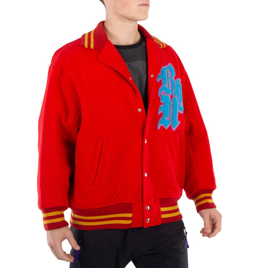 Kolor Beacon Men's Red Stadium Varsity Blouson Jacket, Brand Size