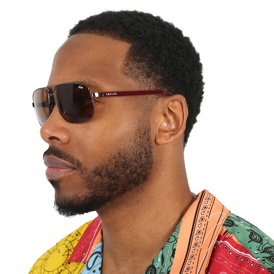 Lacoste Brown Shaded Navigator Unisex Sunglasses L162S 210 61