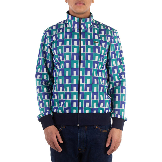 LACOSTE ジオメトリックパターン ジャケット US S Lacoste Graphic Motif Jacquard Sweatshirt, Size X-Small
