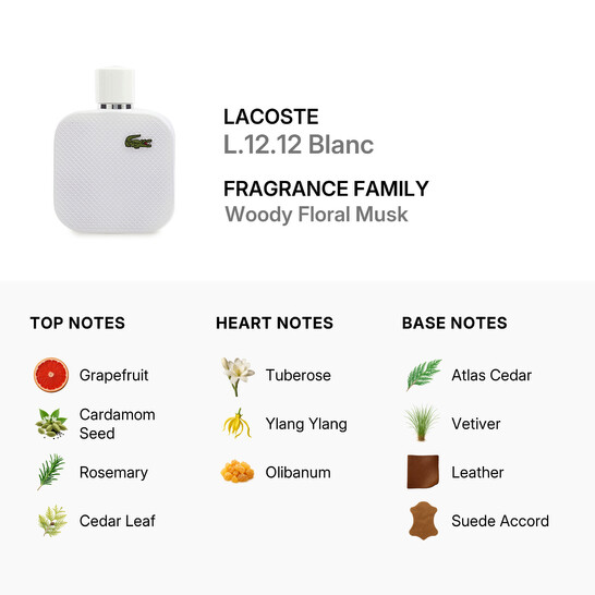 Lacoste L.12.12 Blanc / Lacoste EDT Spray (white) 3.3 oz (m