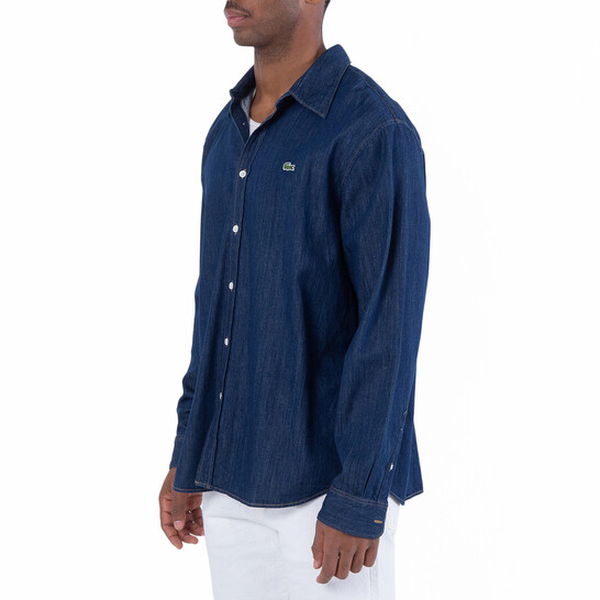 Lacoste Lightweight Denim Regular-Fit Shirt, Brand Size 44 ( US Size 34 ) - 546x546 Image #3