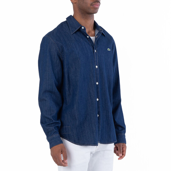 Lacoste Lightweight Denim Regular-Fit Shirt, Brand Size 44 ( US Size 34 ) - 546x546 Image #4