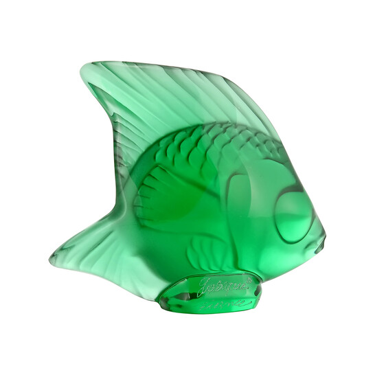 Lalique Crystal Fish Emerald Figurine 30010 - 546x546 Image #4