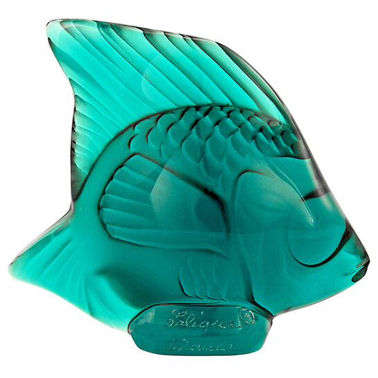 LALIQUE ラリック　魚の彫刻 緑色 ペパーウェイト　約15cm Lalique fish - Etsy 日本