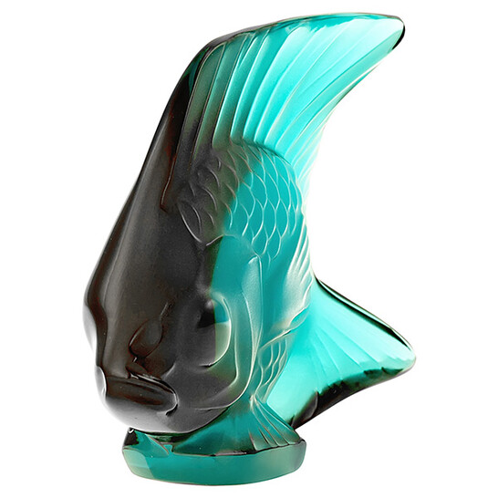 LALIQUE ラリック　魚の彫刻 緑色 ペパーウェイト　約15cm Lalique fish - Etsy 日本