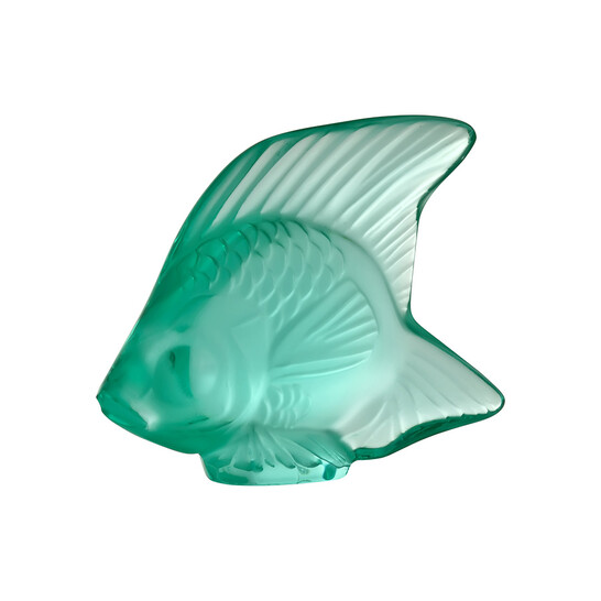 Lalique Crystal Mint Green Fish Figurine 3001900 0602938345101