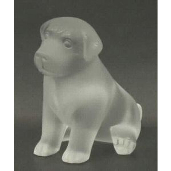 Lalique Crystal Sugar Seated Puppy 12152 - 546x546