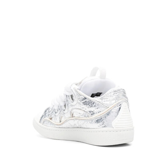 Lanvin Curb Metallic Leather Sneakers, Brand Size 35 ( US Size 4