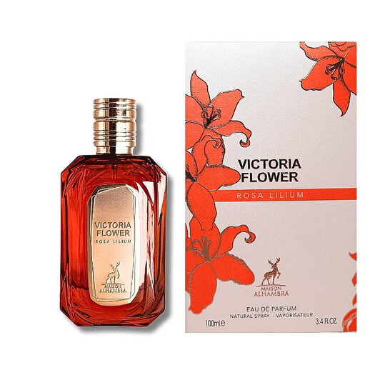 Lattafa Ladies Victoria Flower Rosa Lilium EDP Spray 3.4 oz