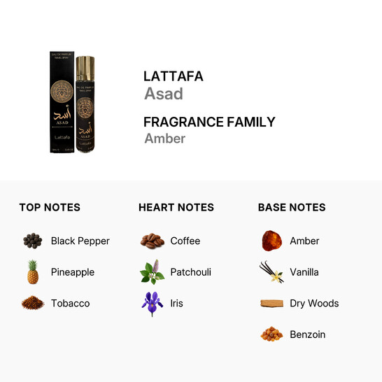 LATTAFA ASAD EAU DE PARFUM SPRAY 100ML LATTAFA ASAD EAU DE PARFUM SPRAY 100ML