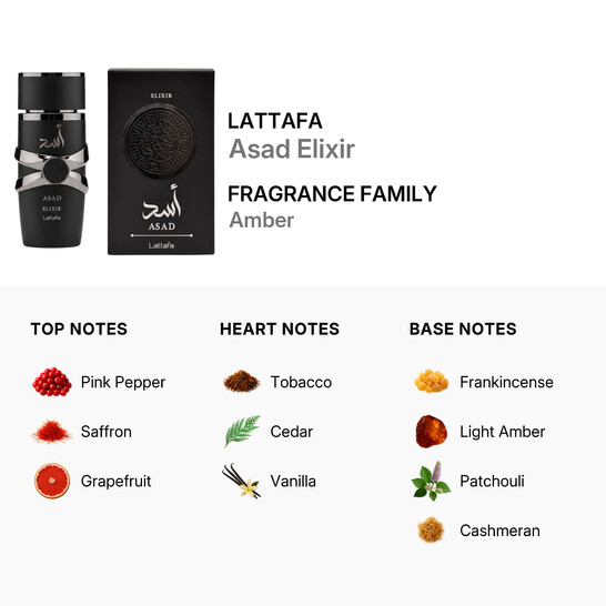 Lattafa Men's Asad Elixir EDP Spray 3.4 oz Fragrances