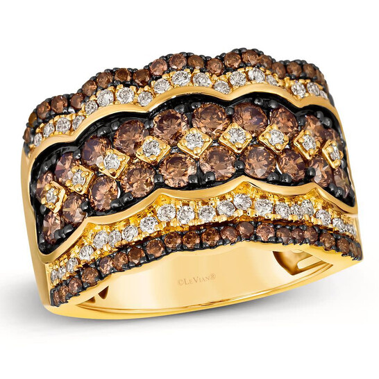 Le Vian Ladies Chocolate Diamonds Rings set in 14K Honey Gold