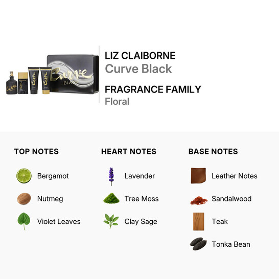 Liz Claiborne Men's Curve Black 4pcs EDC Gift Set Fragrances