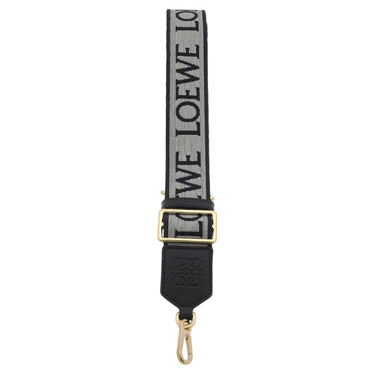 バッグ LOEWE Leather Strap Anagram small LOEWE Anagram leather-trimmed canvas-jacquard bag strap