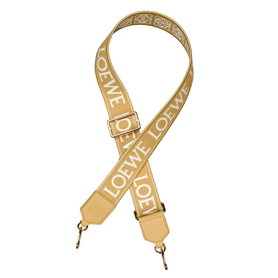 Loewe Anagram Strap In Jacquard And Calfskin - Sahara C073T87X01