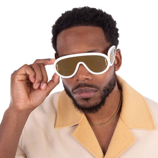 Loewe Brown Mirror Mask Unisex Sunglasses LW40108I 25G 140