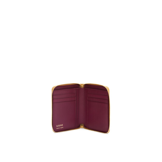Loewe Knot Compact Zip Around Wallet - Sahara/Crimson