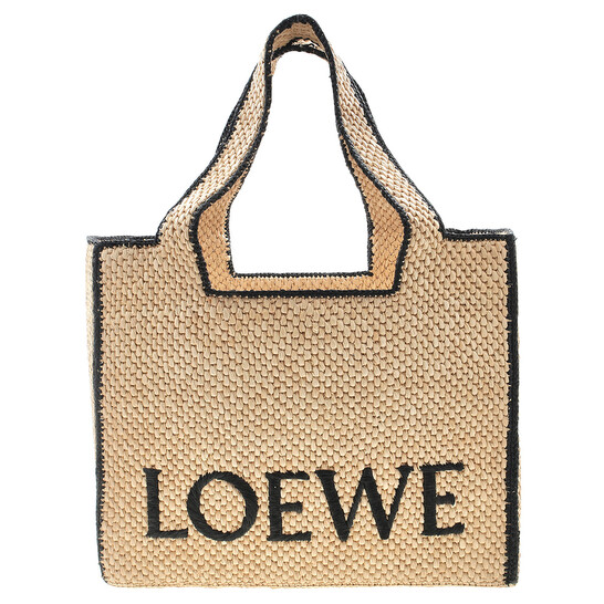 Loewe Natural Raffia Large Font Tote Bag A685B60 X03 2123