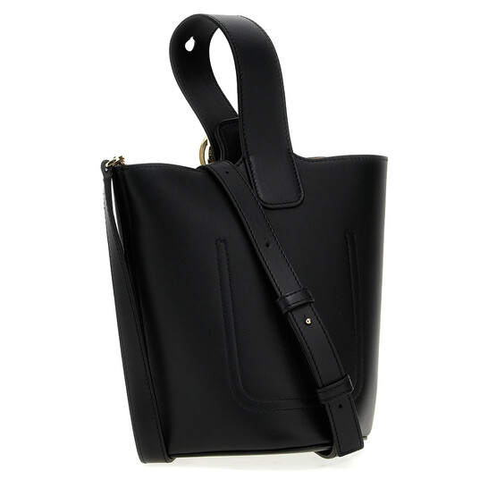 ハンドバッグ LOEWE AANBBBMX011100 Loewe Pebble Mini Buckle Bag- Black AANBBBMX011100
