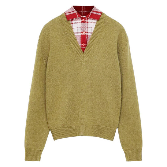 Loewe Polo Collar V Neck Sweater, Size Small S540Y14KEQ.4107