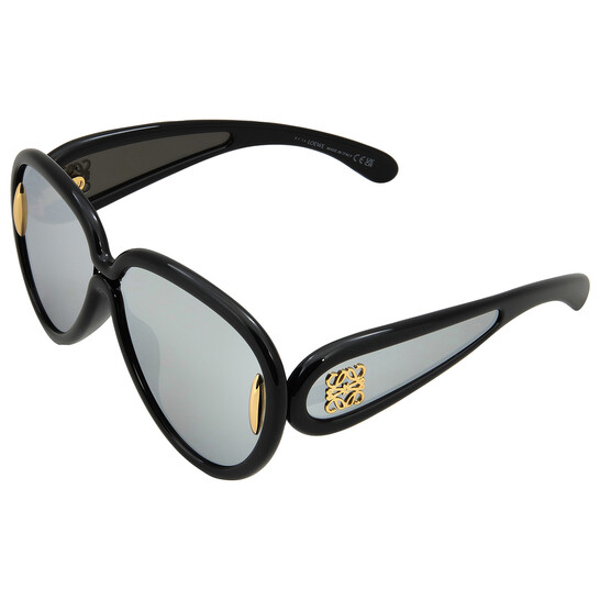 NEW LOEWE LW40132I 01C, LOEWE BLACK SILVER UNISEX SUNGLASSES LOEWE Loewe Silver Mirror Pilot Unisex Sunglasses LW40132I 01C 65  main image 3