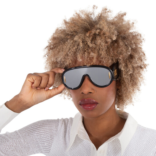 サングラス LOEWE SUNGLASSES (LW40108I00 01C) LOEWE ANAGRAM PAULA IBIZA Aviator Mask LW40108I Black Silver