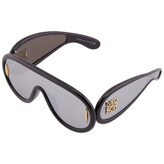 サングラス LOEWE SUNGLASSES (LW40108I00 01C) LOEWE ANAGRAM PAULA IBIZA Aviator Mask LW40108I Black Silver