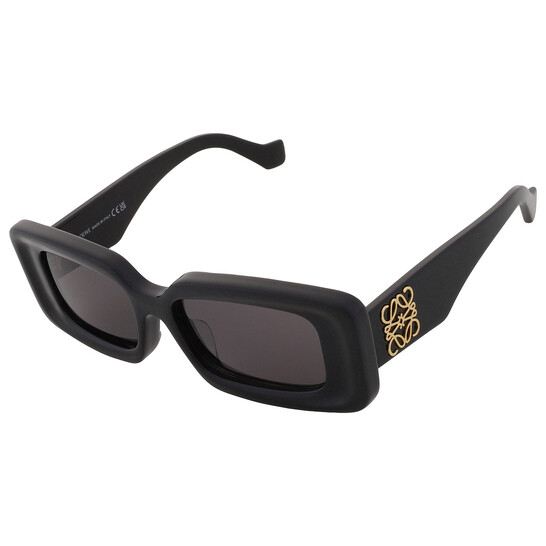 Loewe Smoke Rectangular Ladies Sunglasses LW40102F 01A 52