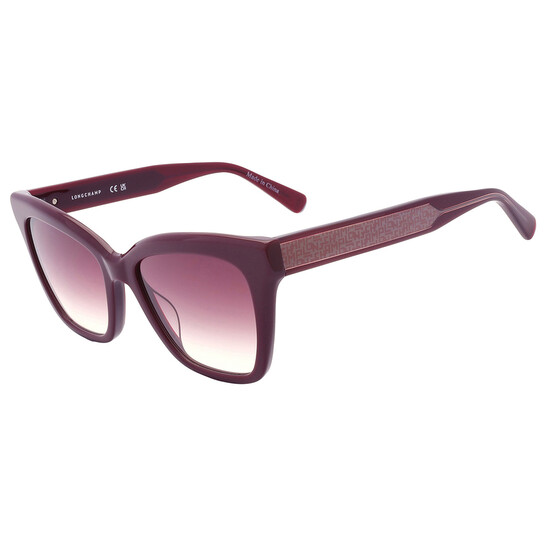 Longchamp Burgundy Gradient Sunglasses Longchamp Burgundy Gradient Cat Eye Ladies Sunglasses LO699S  main image 4