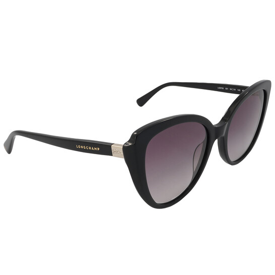 Longchamp L0670S-001 Black Oversize Cat-Eye Sunglasses Full Inclusion NWOT Longchamp Grey Gradient Cat Eye Ladies Sunglasses Lo670s 001  main image 4