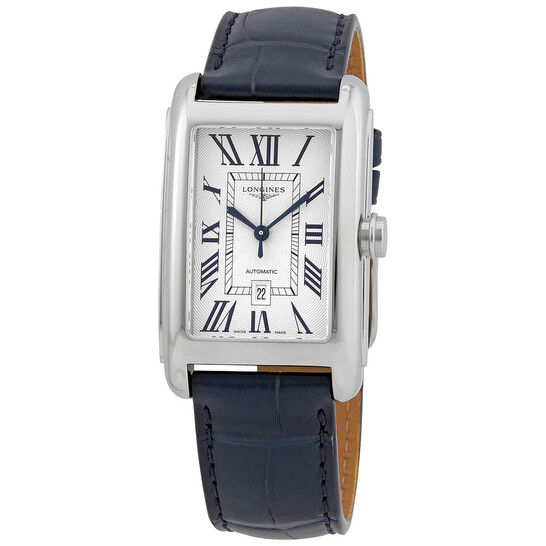 LONGINES 腕時計 Longines Automatic Silver Dial Blue Leather Men's Watch L5