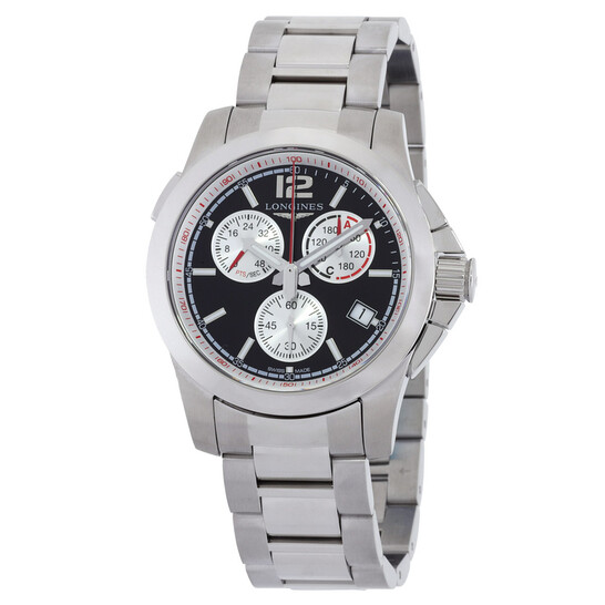 Longines Conquest Chronograph Quartz Black Dial Men's Watch