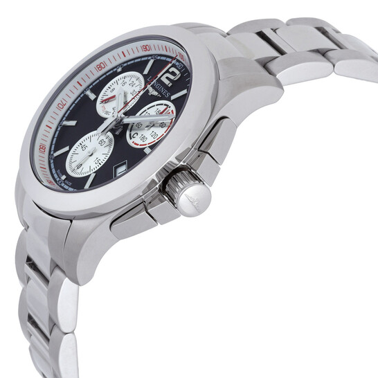 Longines Conquest Chronograph Quartz Black Dial Men's Watch
