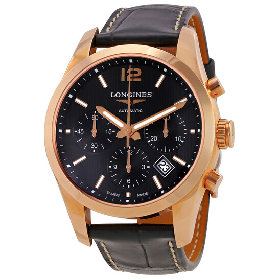 Longines Conquest Classic Black Dial Men's Chronograph Watch